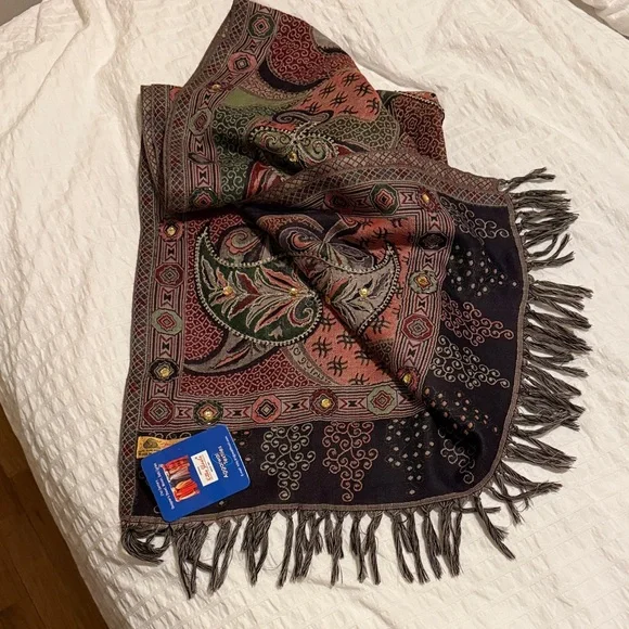 Elegant Paisley Tapestry Scarf - Multicolor - Picture 2 of 3